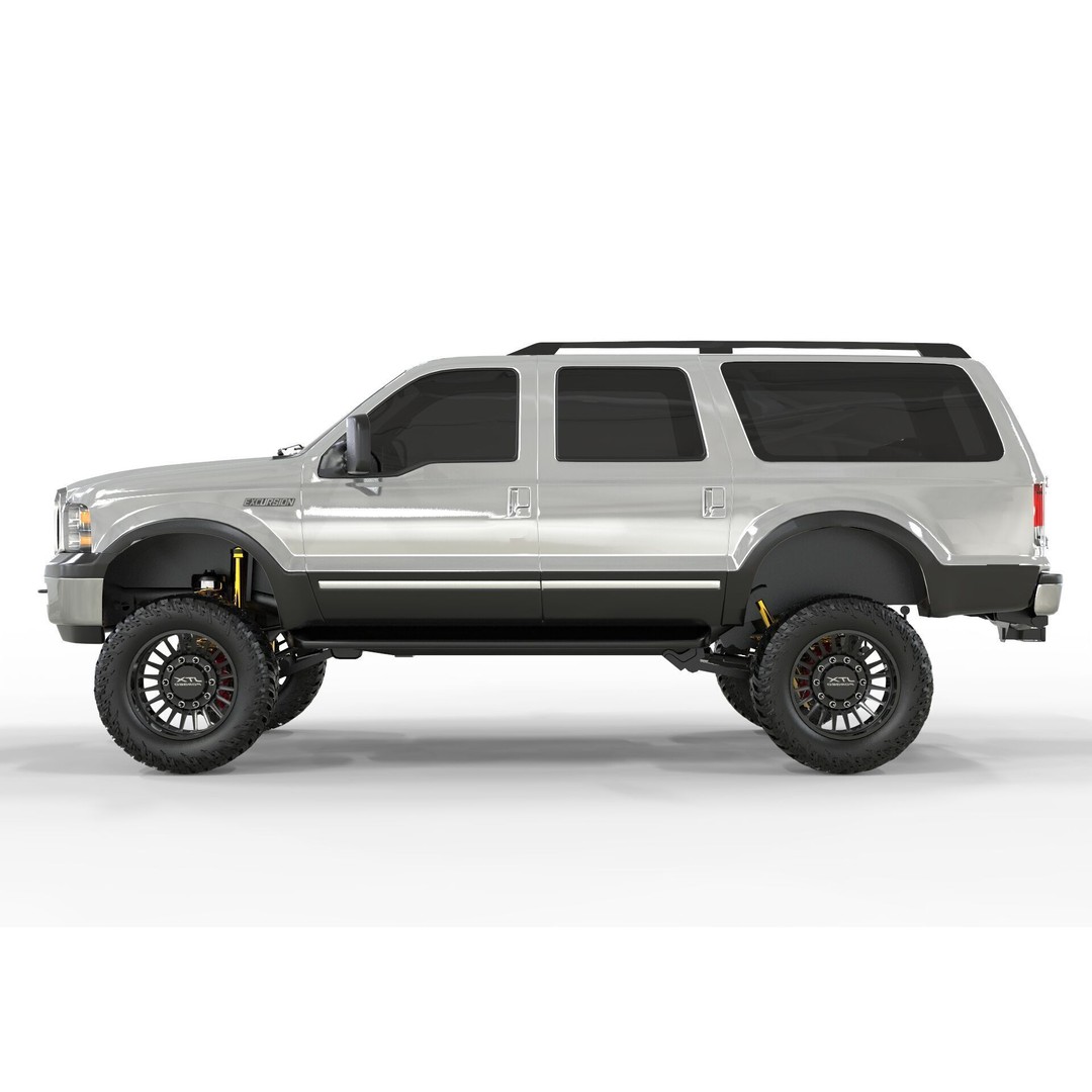 F150 Excursion 2005 3D Model – Lifted SUV, Game-Ready FBX - View 3