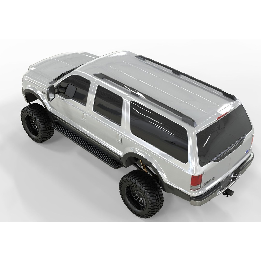 F150 Excursion 2005 3D Model – Lifted SUV, Game-Ready FBX - View 7