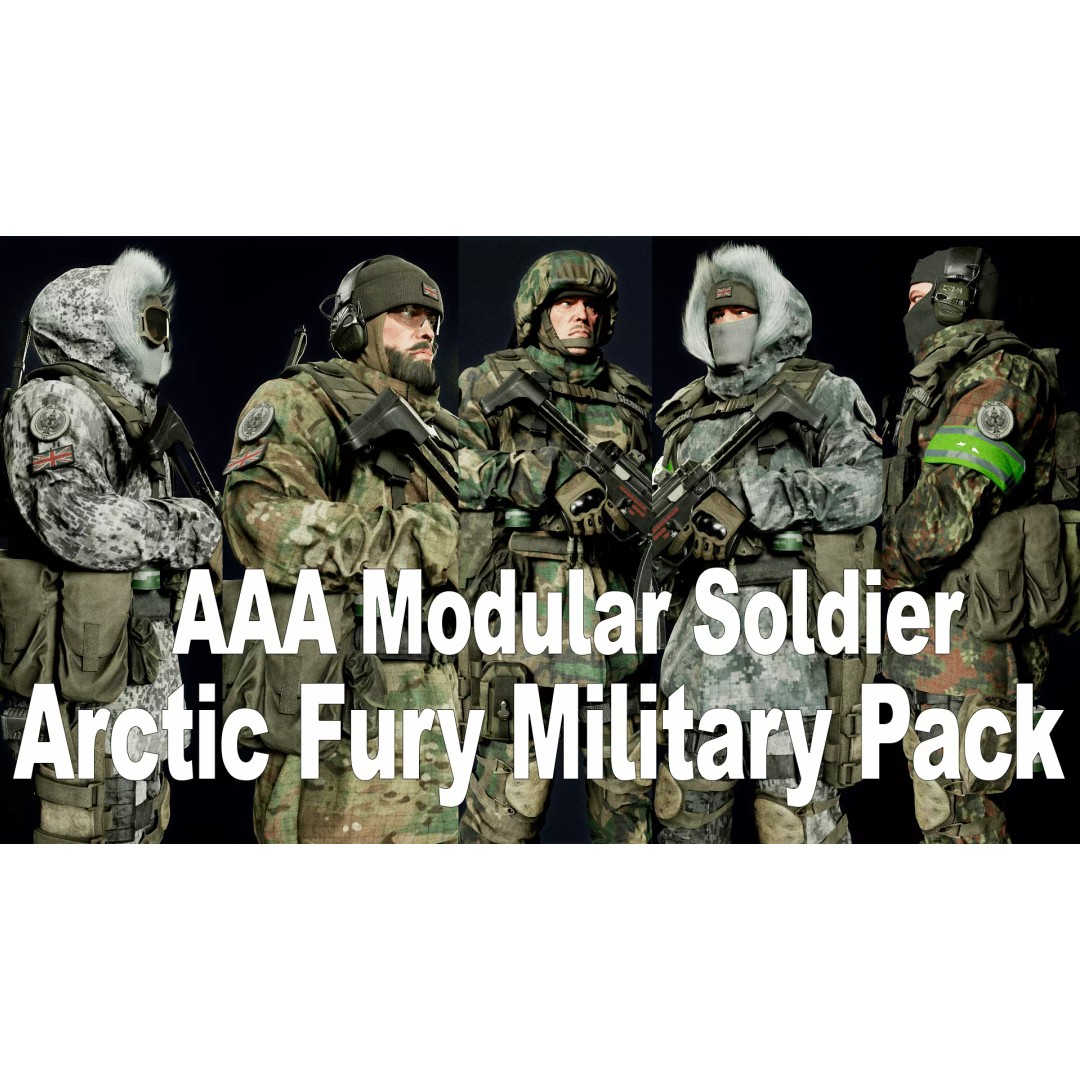 Winter Soldier 3D Model – Low Poly PBR Military Character Pack - View 2