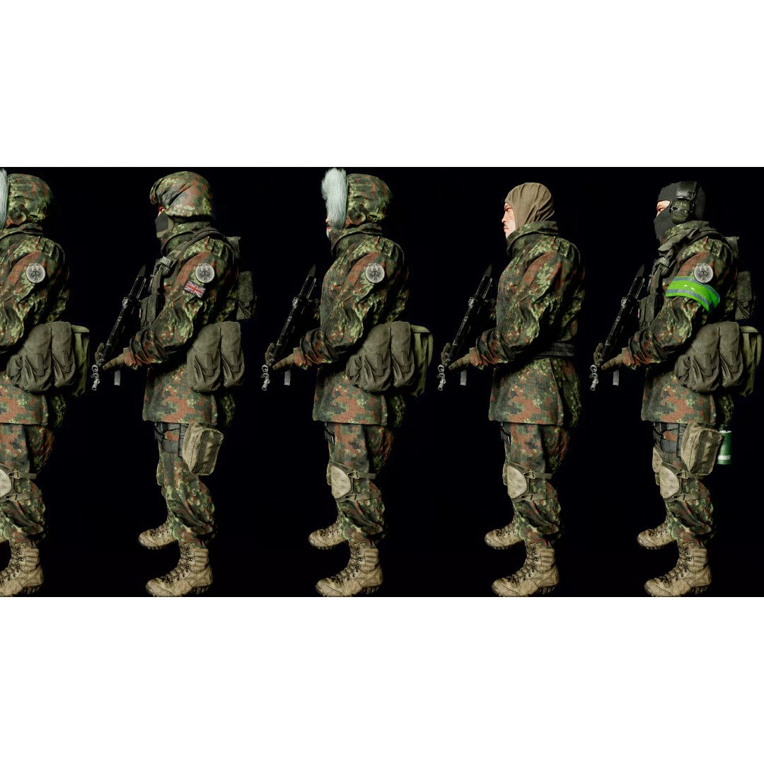 Winter Soldier 3D Model – Low Poly PBR Military Character Pack - View 6
