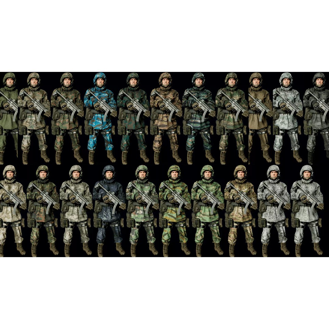 Winter Soldier 3D Model – Low Poly PBR Military Character Pack - View 7