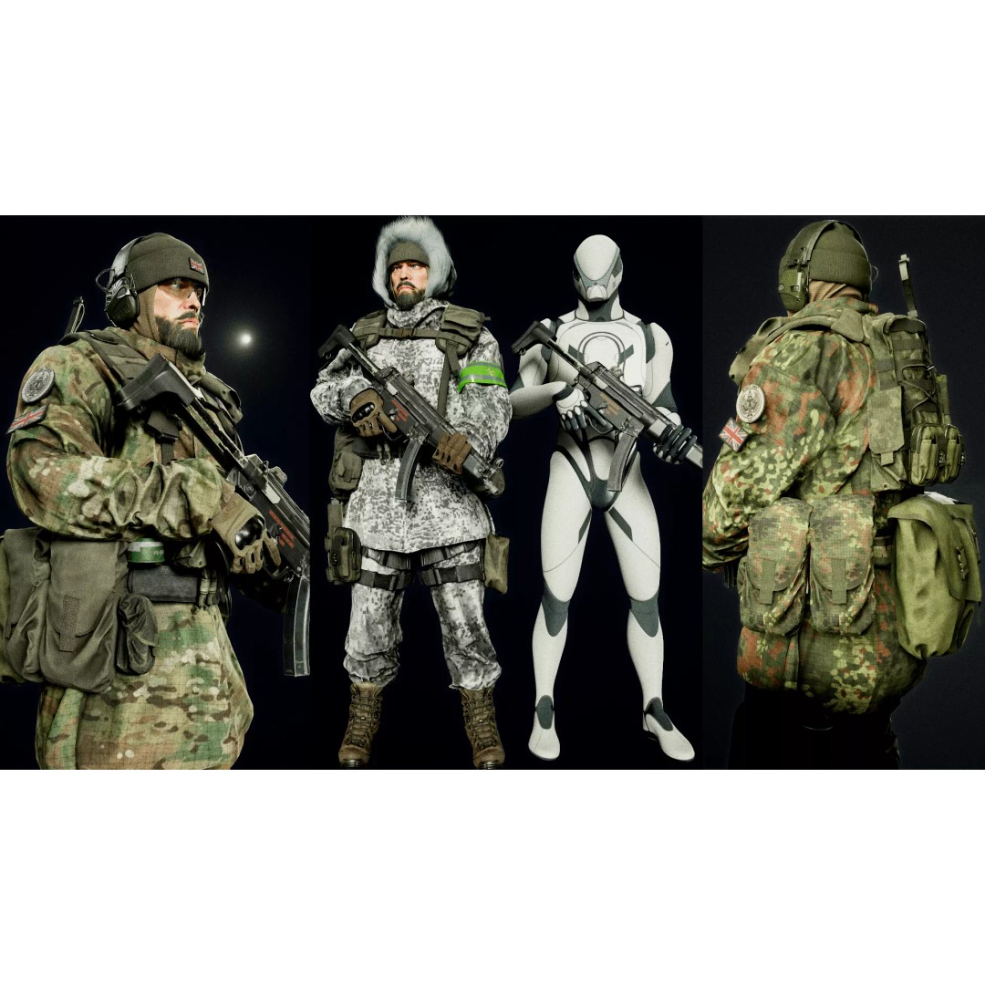 Winter Soldier 3D Model – Low Poly PBR Military Character Pack - View 8