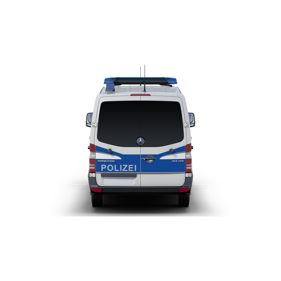 Mercedes-Benz Sprinter 3D Model – Detailed Police Van, V-Ray - View 8