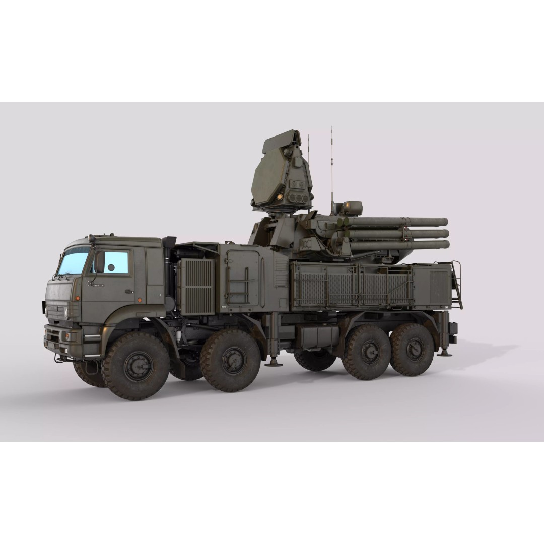 Pantsir S2 3D Model – Low Poly Military Air Defence System, Game Ready - View 2
