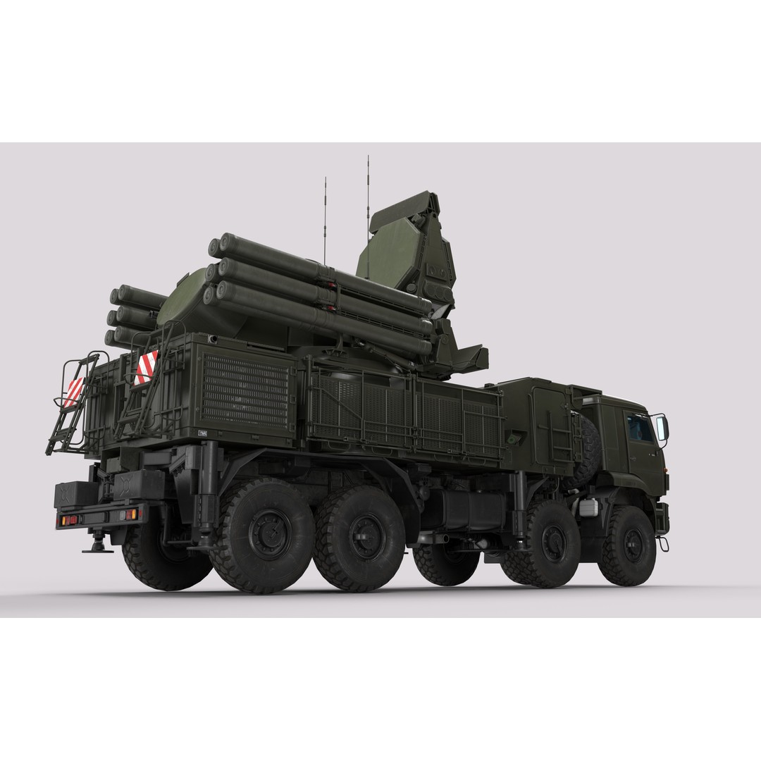 Pantsir S2 3D Model – Low Poly Military Air Defence System, Game Ready - View 22
