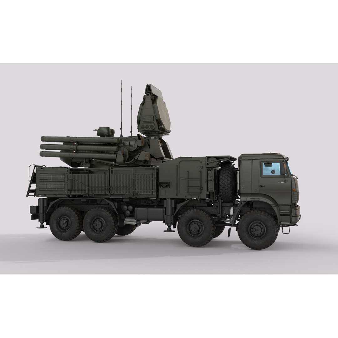 Pantsir S2 3D Model – Low Poly Military Air Defence System, Game Ready - View 26