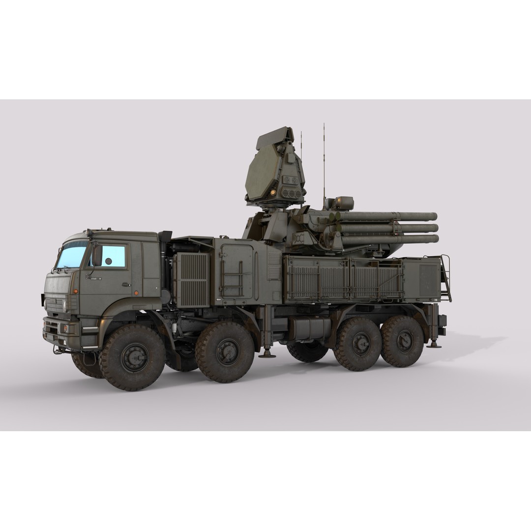 Pantsir S2 3D Model – Low Poly Military Air Defence System, Game Ready - View 3