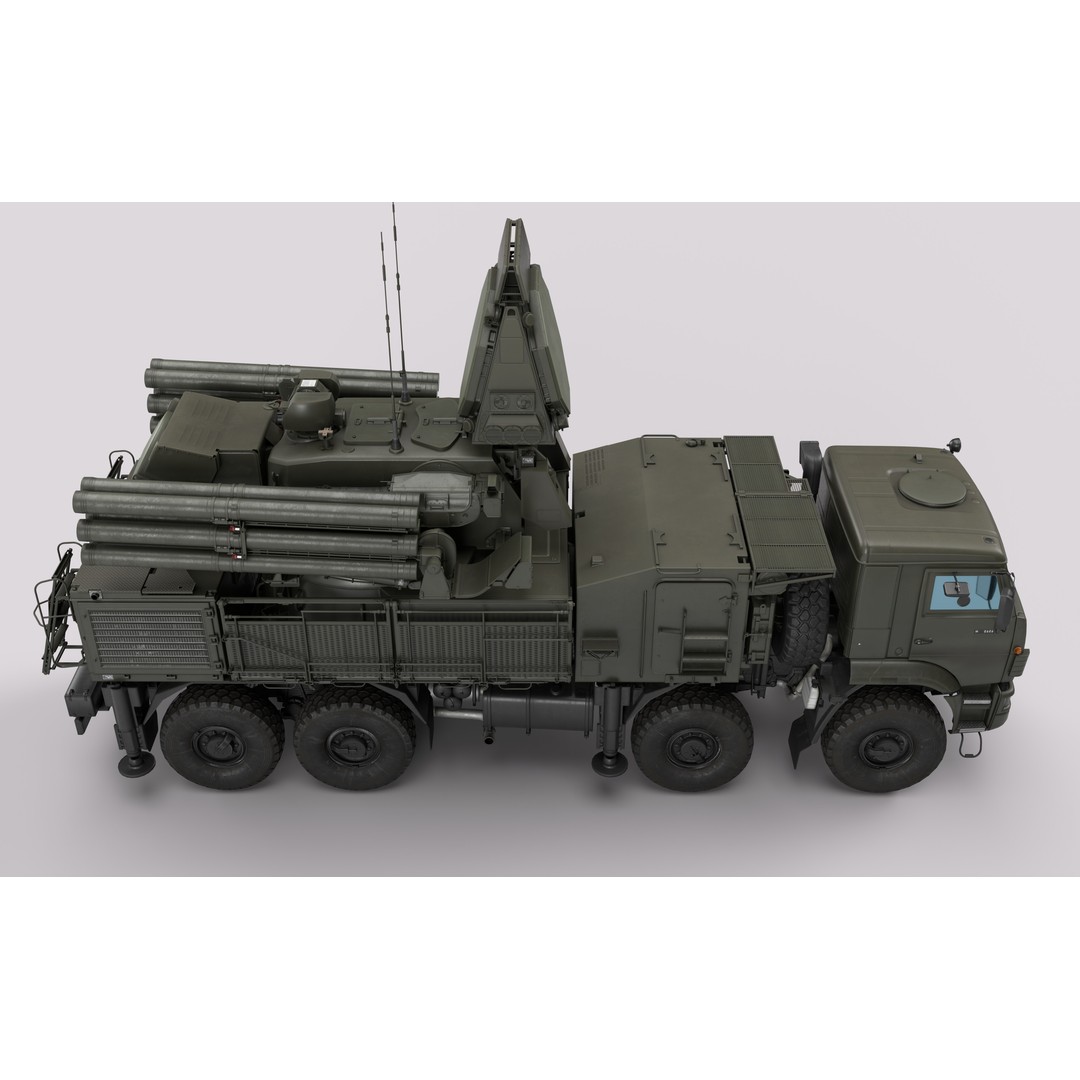 Pantsir S2 3D Model – Low Poly Military Air Defence System, Game Ready - View 34