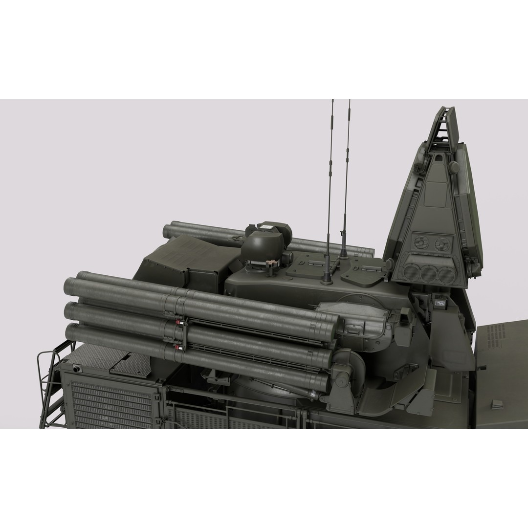 Pantsir S2 3D Model – Low Poly Military Air Defence System, Game Ready - View 37