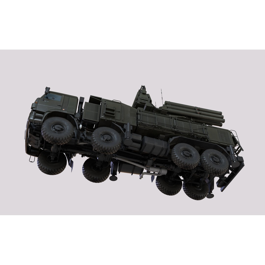 Pantsir S2 3D Model – Low Poly Military Air Defence System, Game Ready - View 40