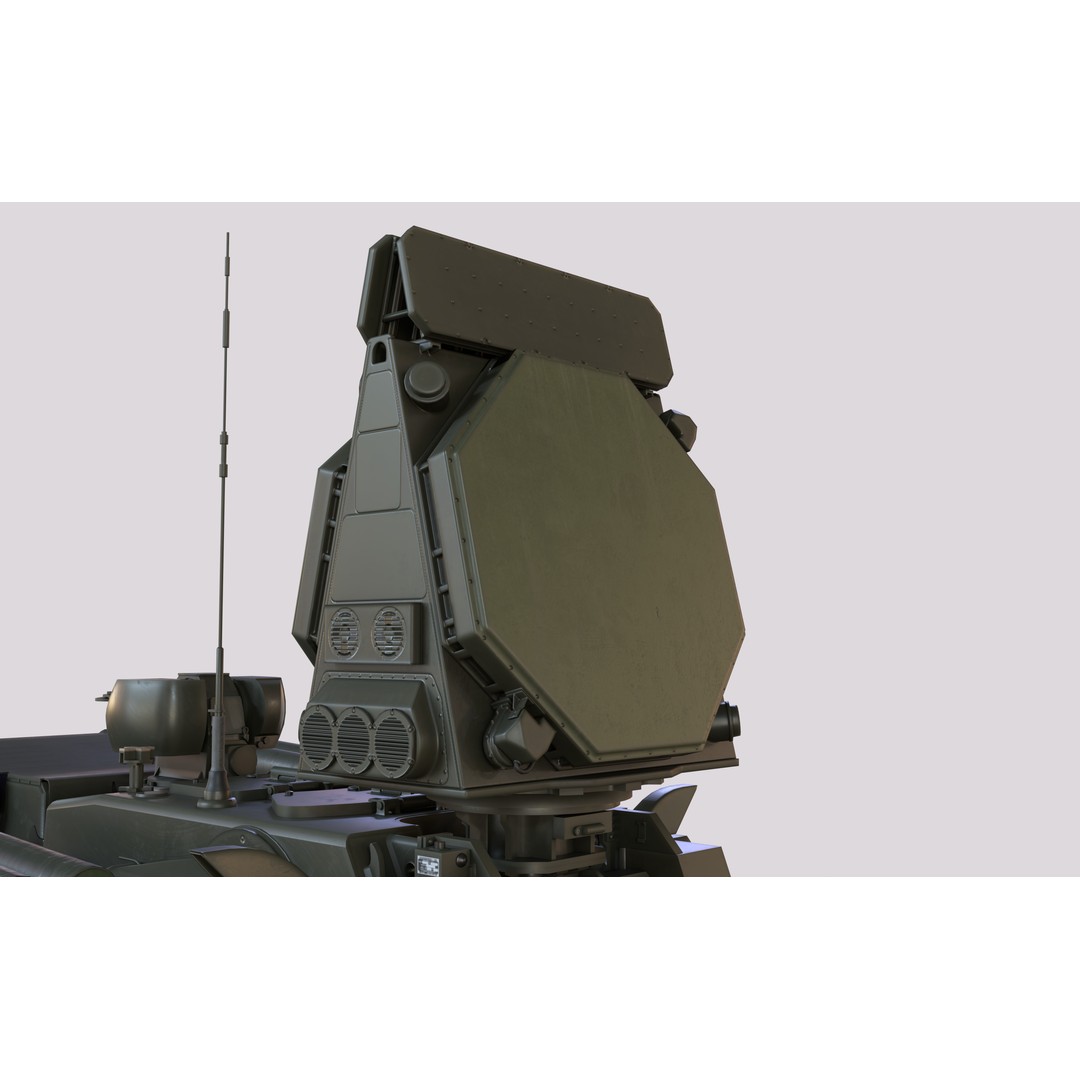 Pantsir S2 3D Model – Low Poly Military Air Defence System, Game Ready - View 44
