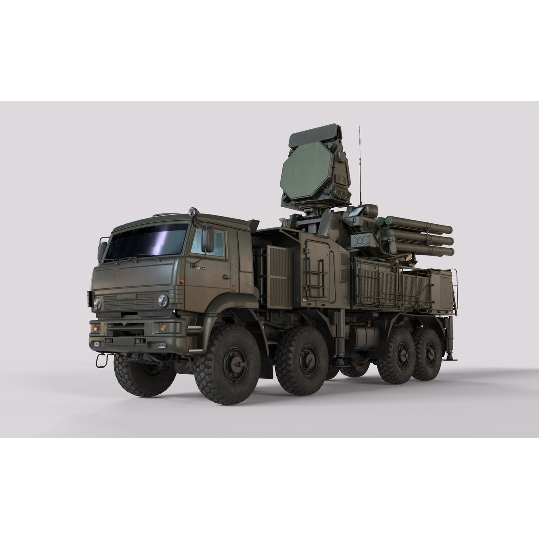 Pantsir S2 3D Model – Low Poly Military Air Defence System, Game Ready - View 49