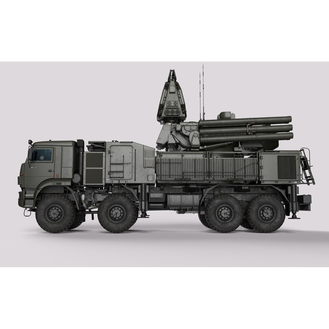 Pantsir S2 3D Model – Low Poly Military Air Defence System, Game Ready - View 5
