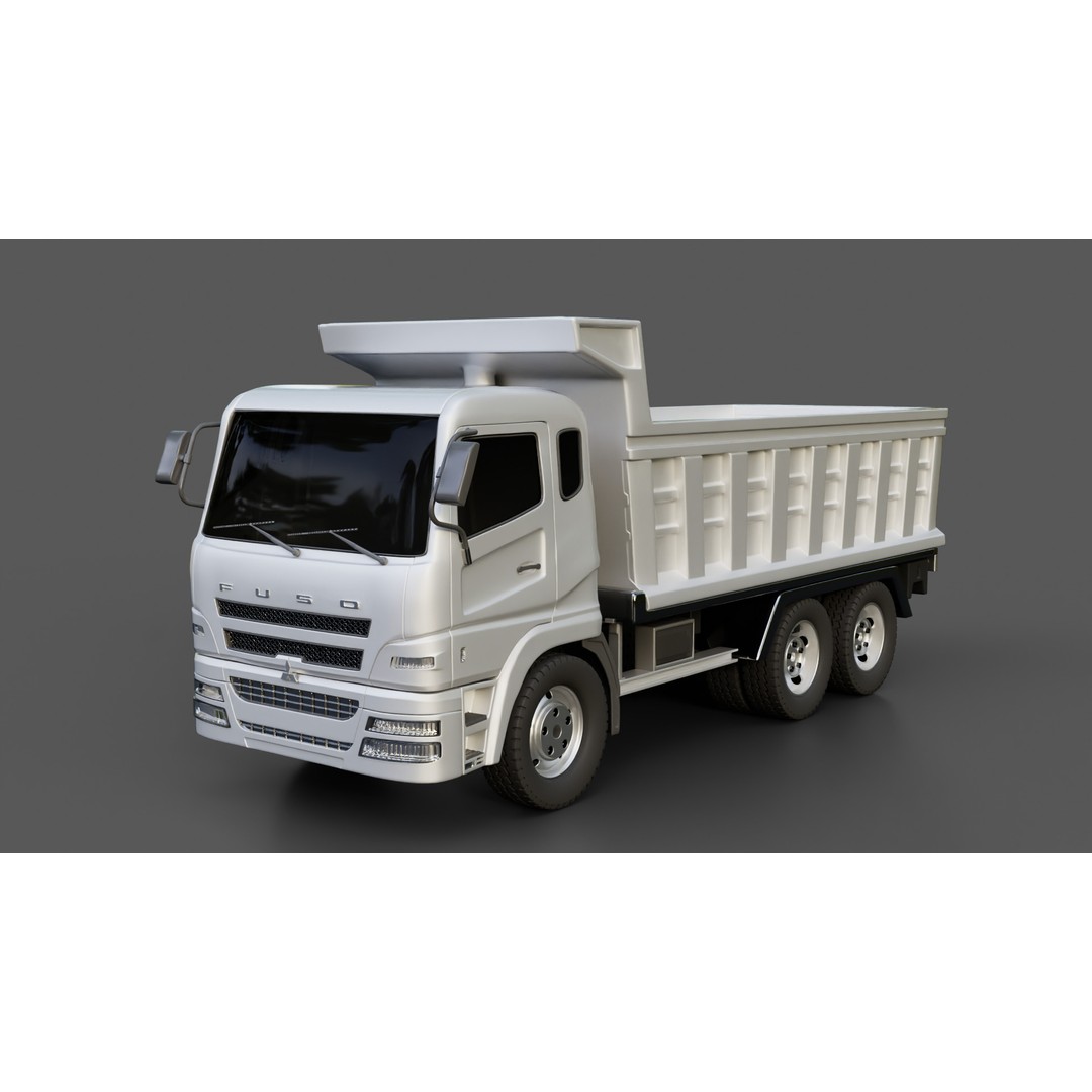 Mitsubishi Fuso Dump Truck 3D Model – Rigged Vehicle for Animation, Blender