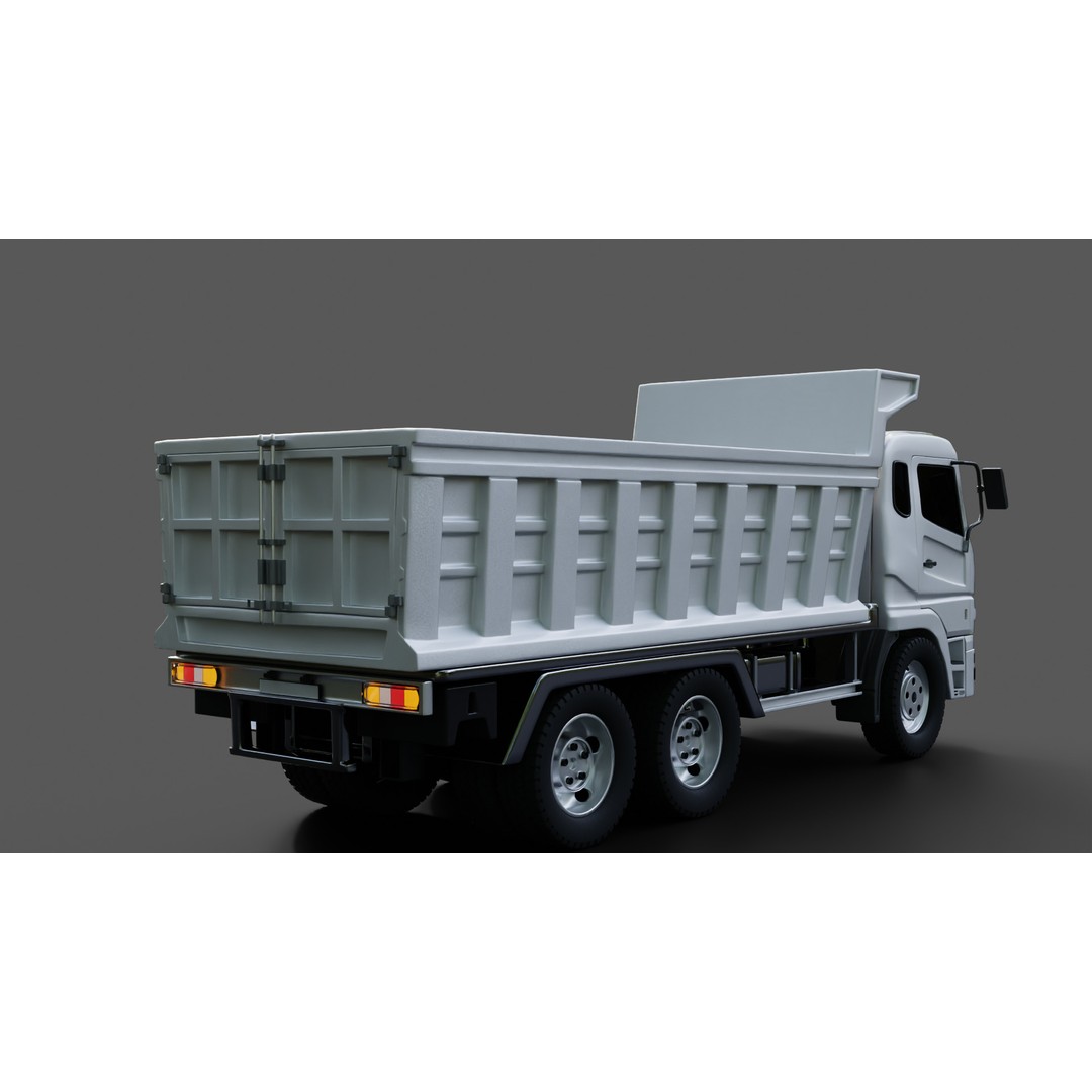 Mitsubishi Fuso Dump Truck 3D Model – Rigged Vehicle for Animation, Blender - View 10
