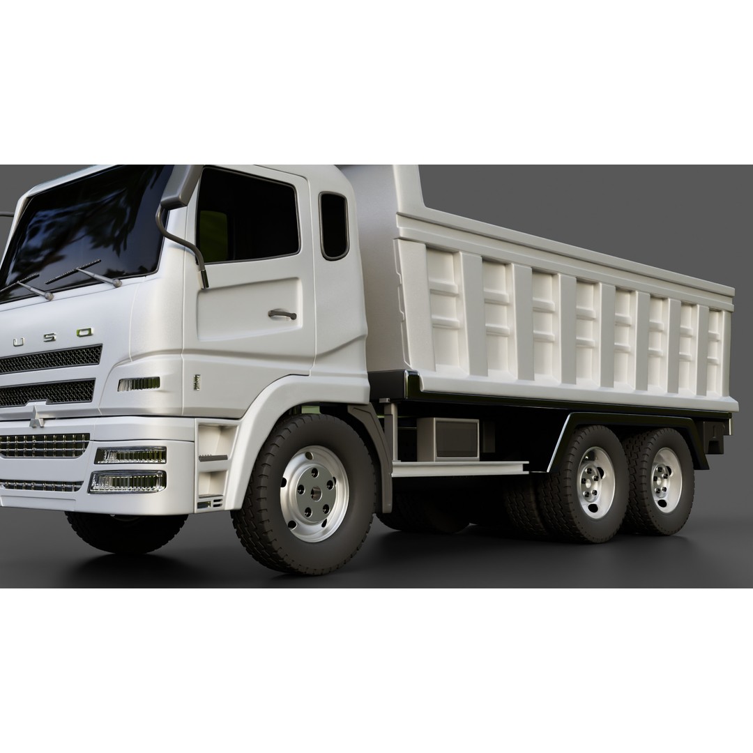 Mitsubishi Fuso Dump Truck 3D Model – Rigged Vehicle for Animation, Blender - View 14