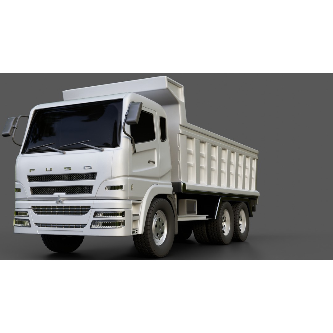 Mitsubishi Fuso Dump Truck 3D Model – Rigged Vehicle for Animation, Blender - View 15