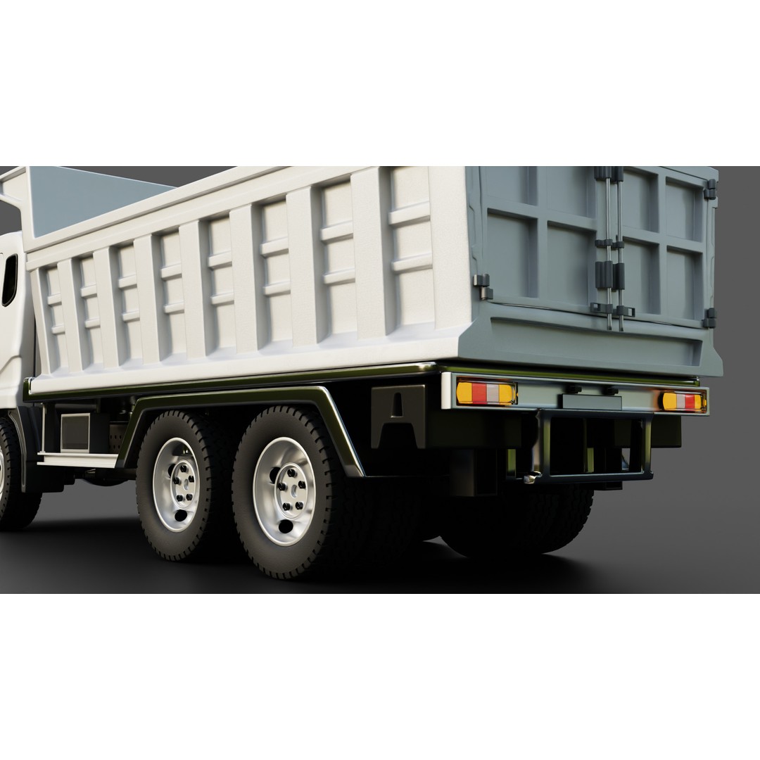 Mitsubishi Fuso Dump Truck 3D Model – Rigged Vehicle for Animation, Blender - View 16