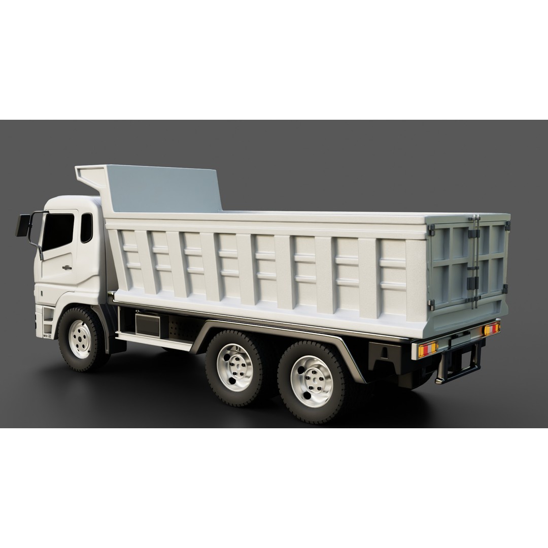 Mitsubishi Fuso Dump Truck 3D Model – Rigged Vehicle for Animation, Blender - View 17