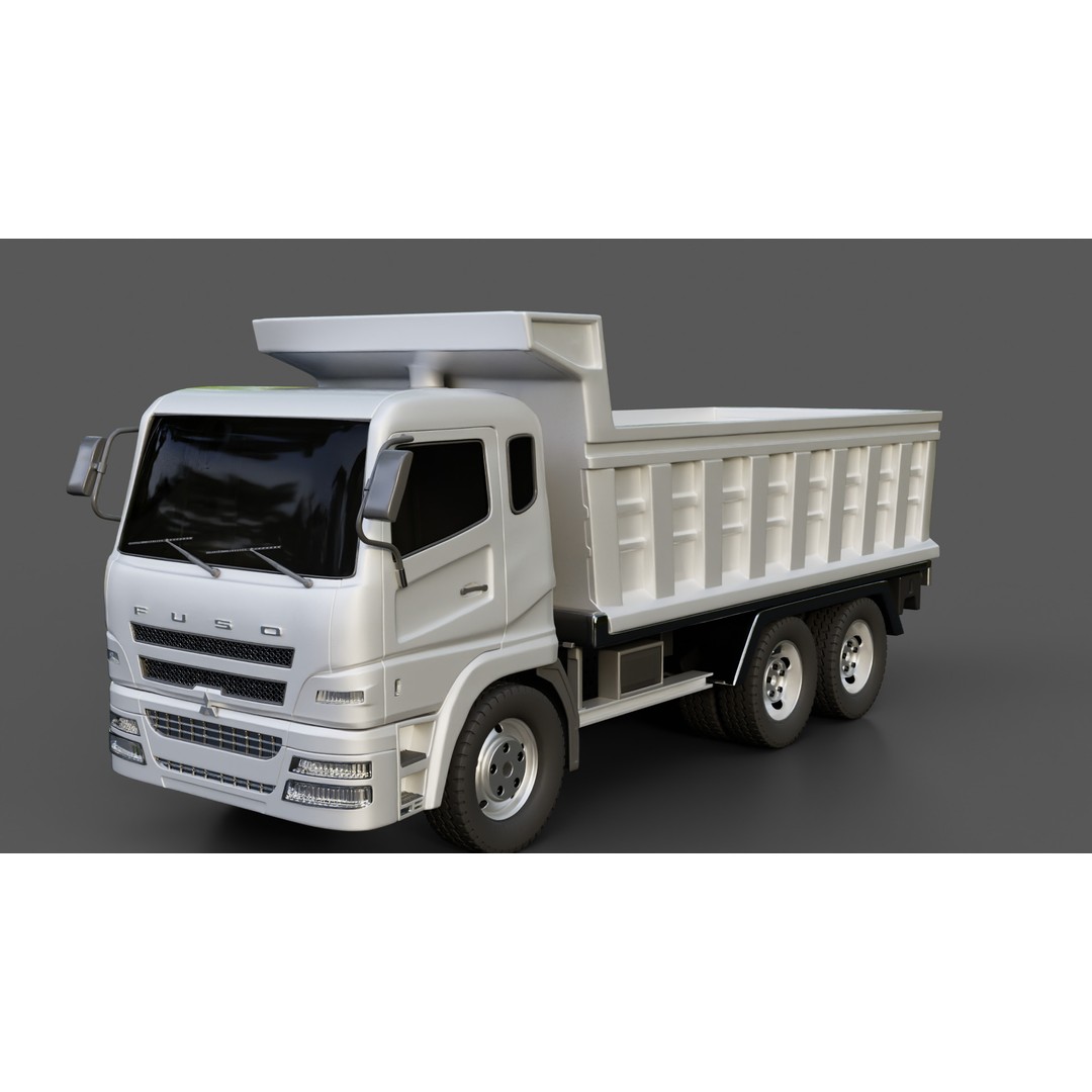 Mitsubishi Fuso Dump Truck 3D Model – Rigged Vehicle for Animation, Blender - View 22