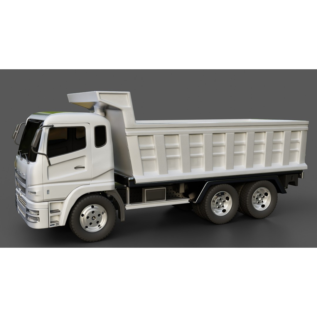 Mitsubishi Fuso Dump Truck 3D Model – Rigged Vehicle for Animation, Blender - View 23