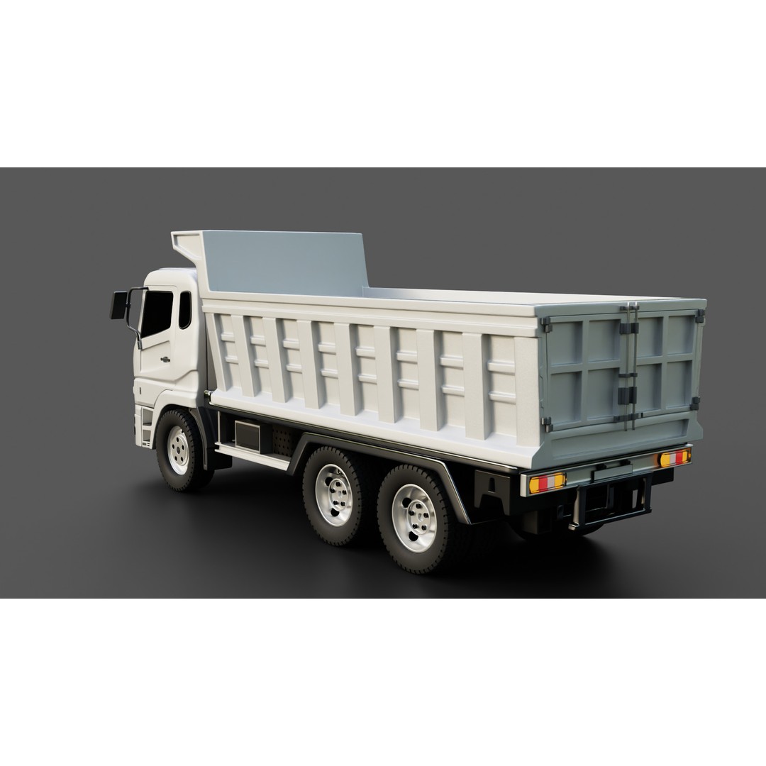 Mitsubishi Fuso Dump Truck 3D Model – Rigged Vehicle for Animation, Blender - View 26
