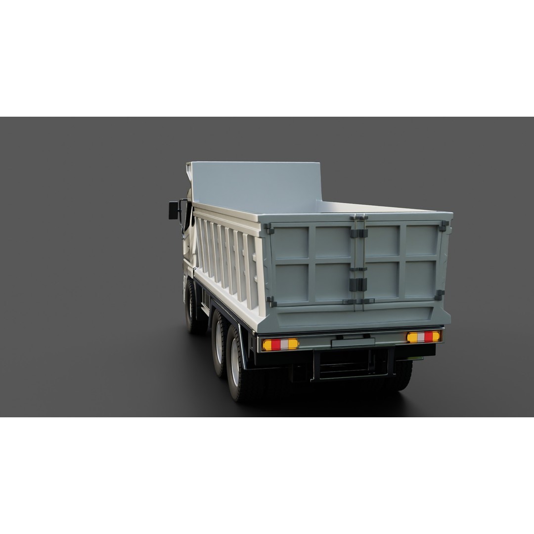 Mitsubishi Fuso Dump Truck 3D Model – Rigged Vehicle for Animation, Blender - View 27