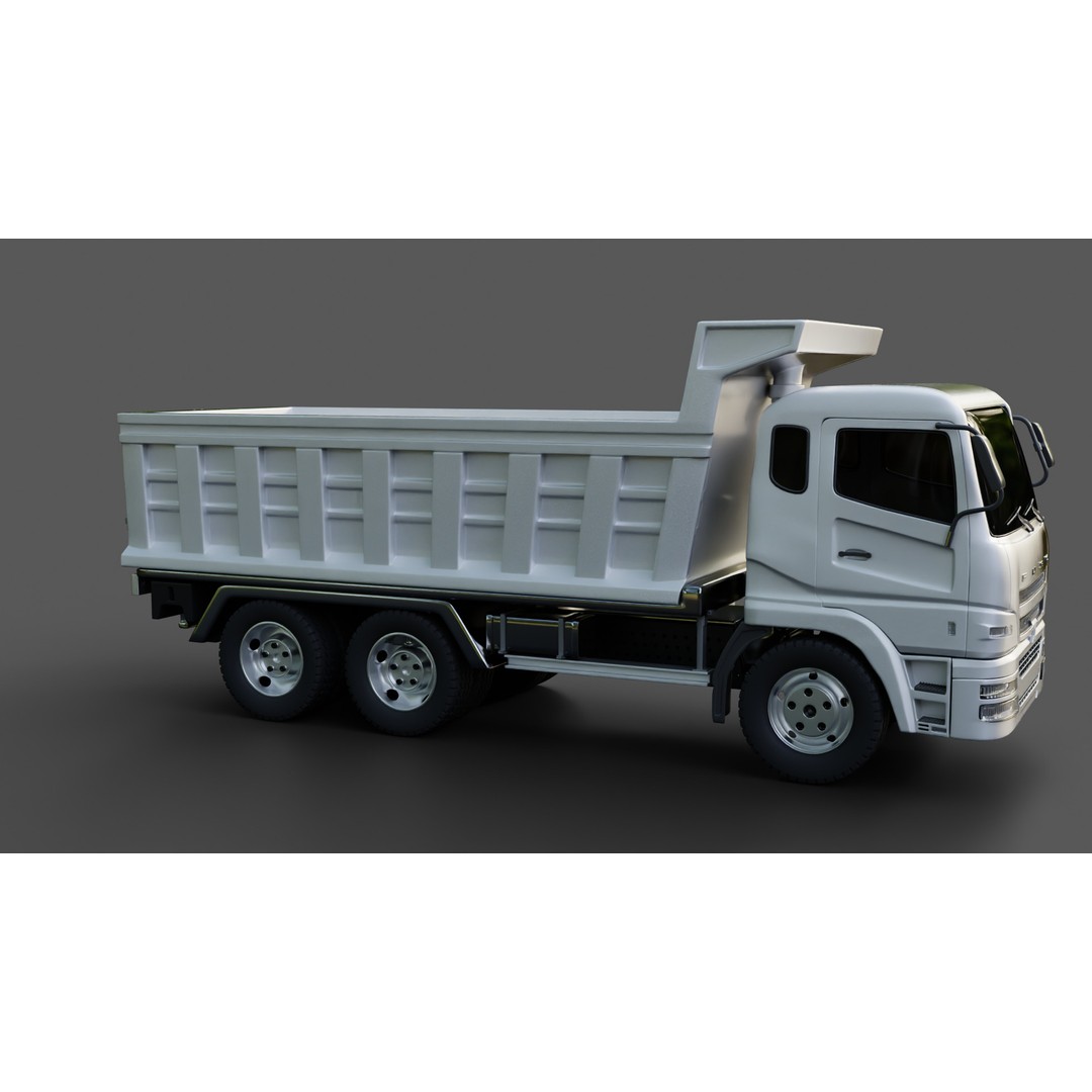 Mitsubishi Fuso Dump Truck 3D Model – Rigged Vehicle for Animation, Blender - View 32