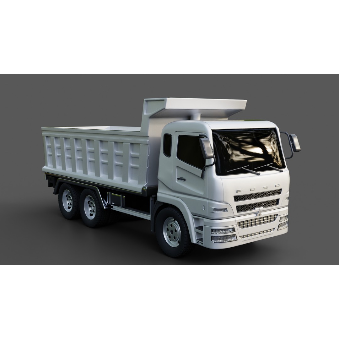 Mitsubishi Fuso Dump Truck 3D Model – Rigged Vehicle for Animation, Blender - View 33