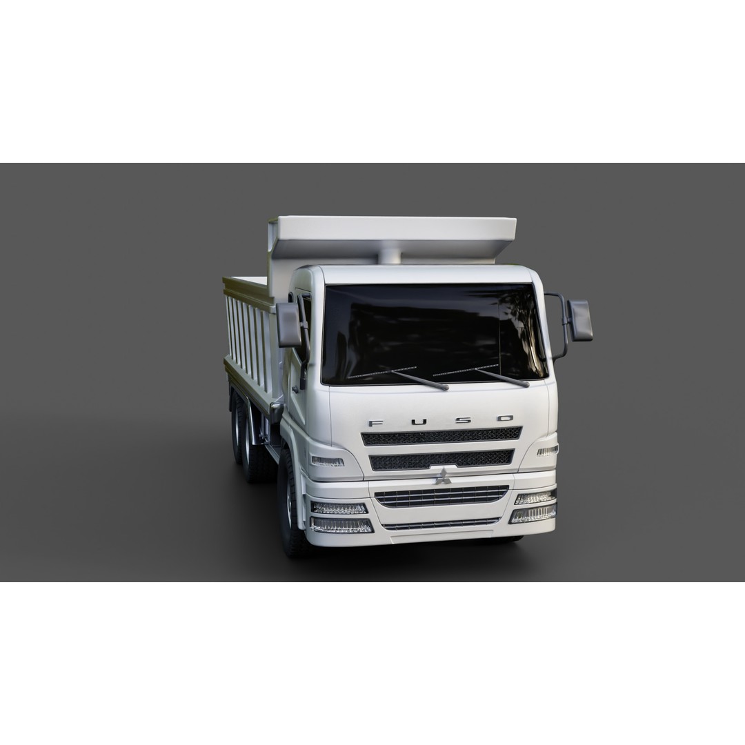 Mitsubishi Fuso Dump Truck 3D Model – Rigged Vehicle for Animation, Blender - View 34