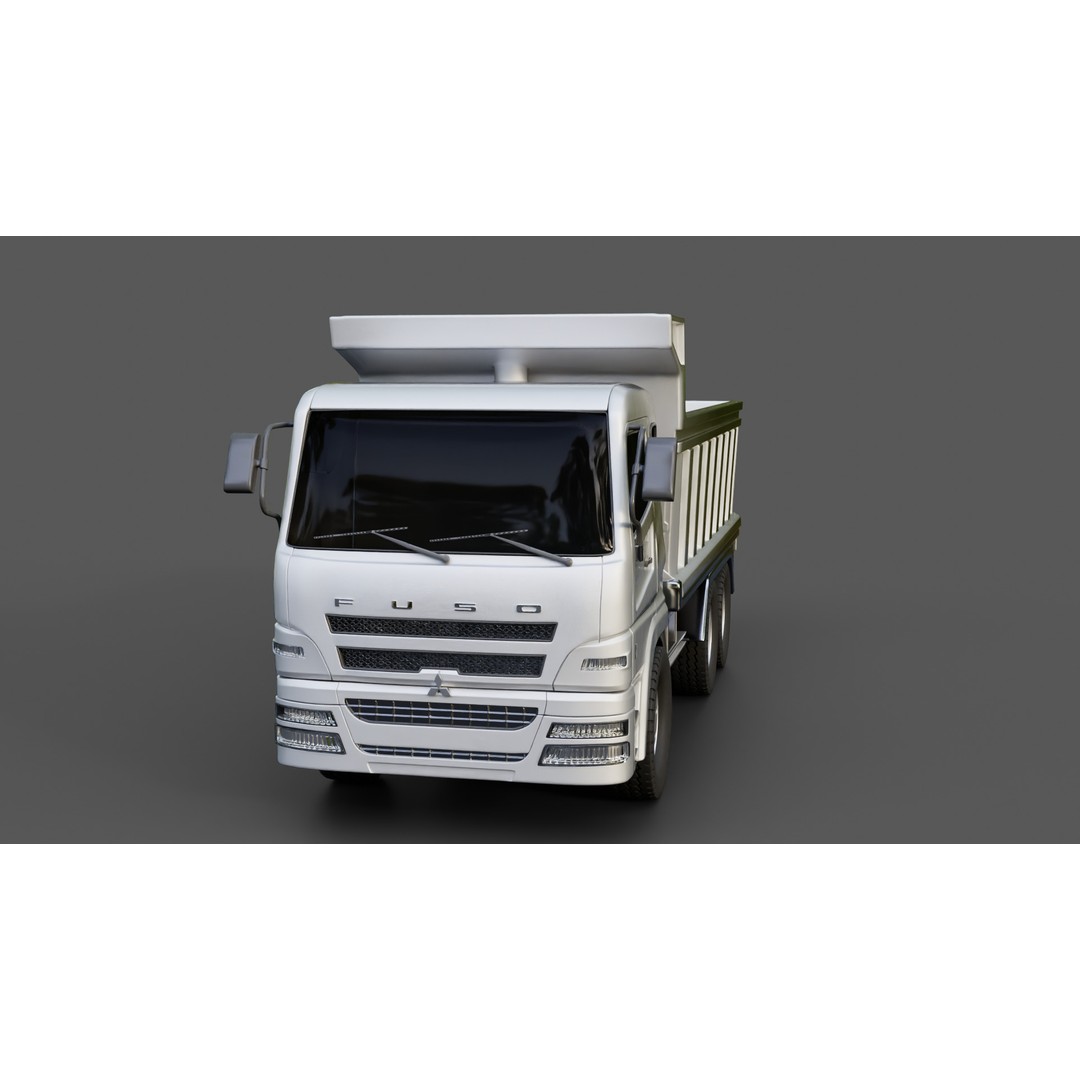 Mitsubishi Fuso Dump Truck 3D Model – Rigged Vehicle for Animation, Blender - View 35