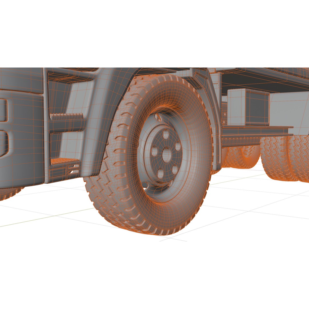 Mitsubishi Fuso Dump Truck 3D Model – Rigged Vehicle for Animation, Blender - View 5