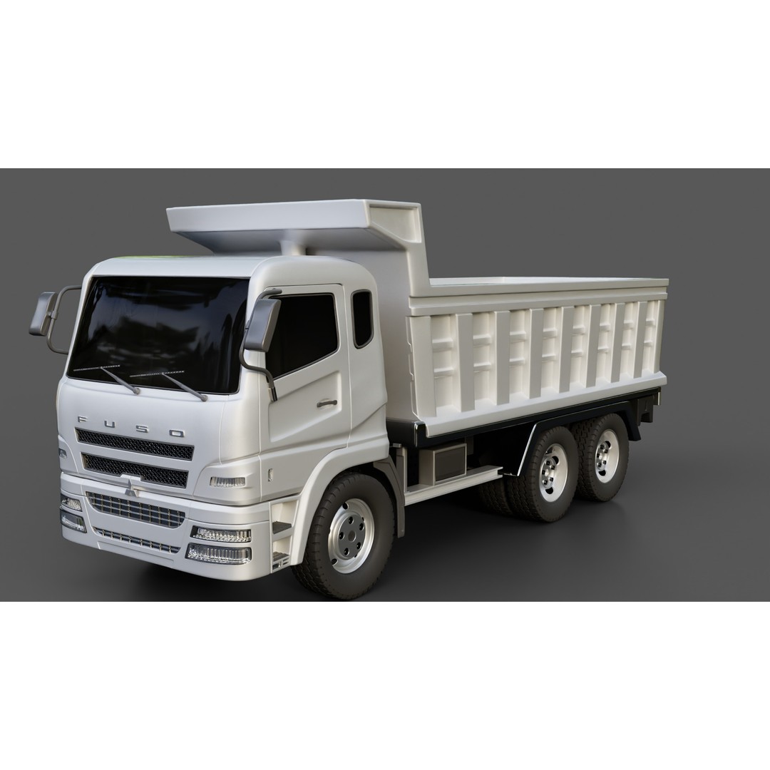 Mitsubishi Fuso Dump Truck 3D Model – Rigged Vehicle for Animation, Blender - View 7