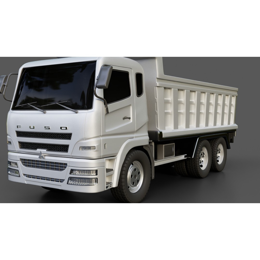 Mitsubishi Fuso Dump Truck 3D Model – Rigged Vehicle for Animation, Blender - View 8