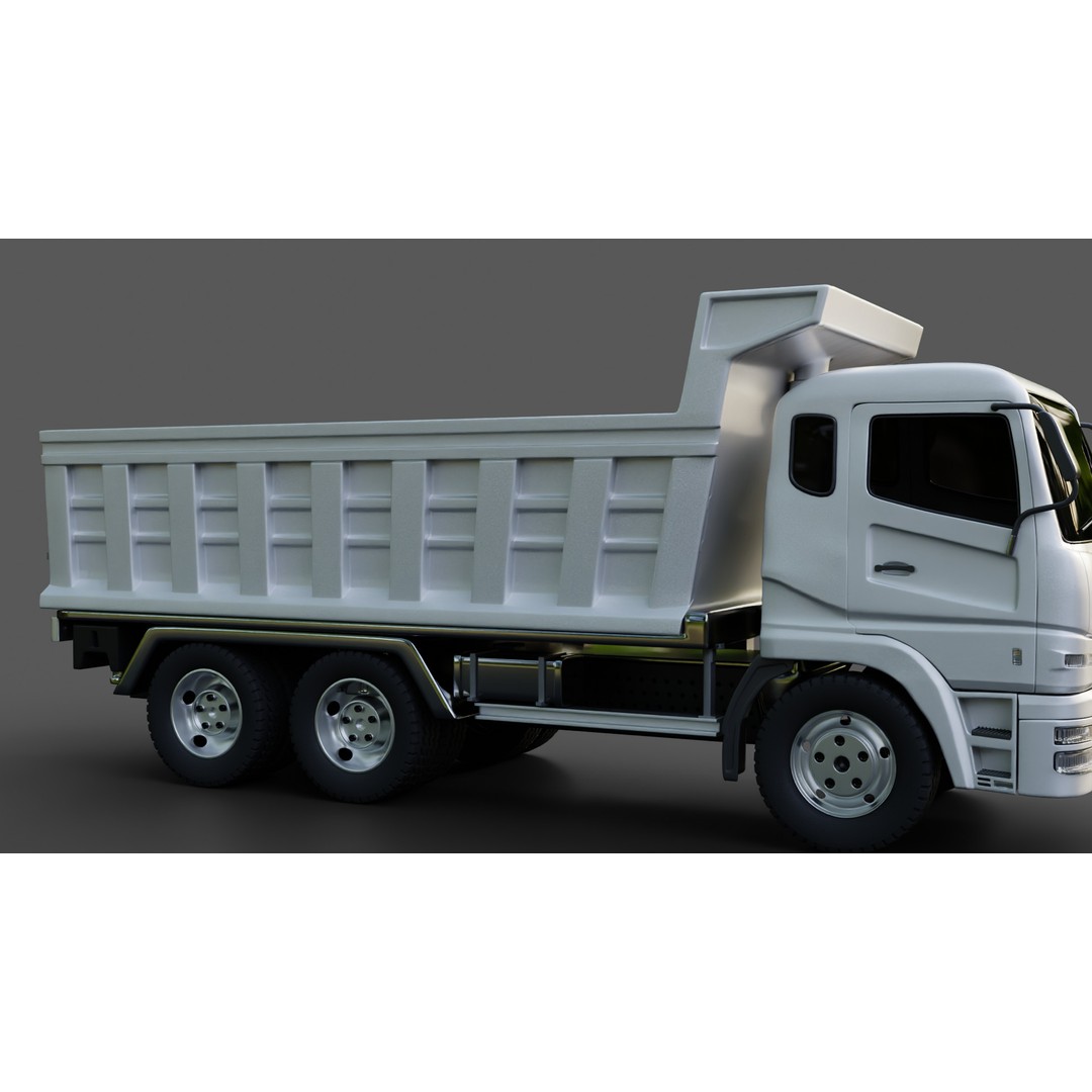 Mitsubishi Fuso Dump Truck 3D Model – Rigged Vehicle for Animation, Blender - View 9