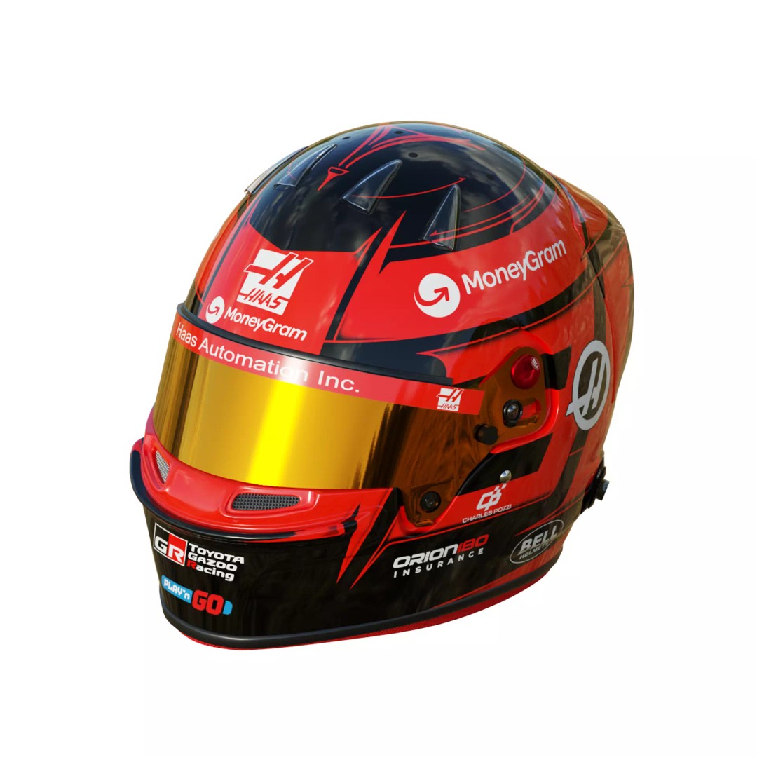 Esteban Ocon Helmet 3D Model – High Detail PBR Asset, FBX, Blender - View 11