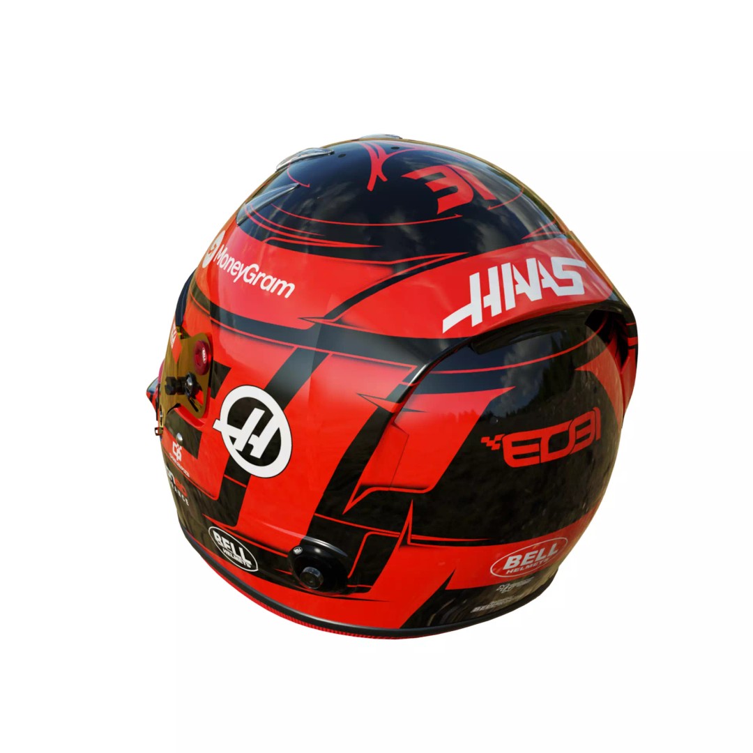 Esteban Ocon Helmet 3D Model – High Detail PBR Asset, FBX, Blender - View 12
