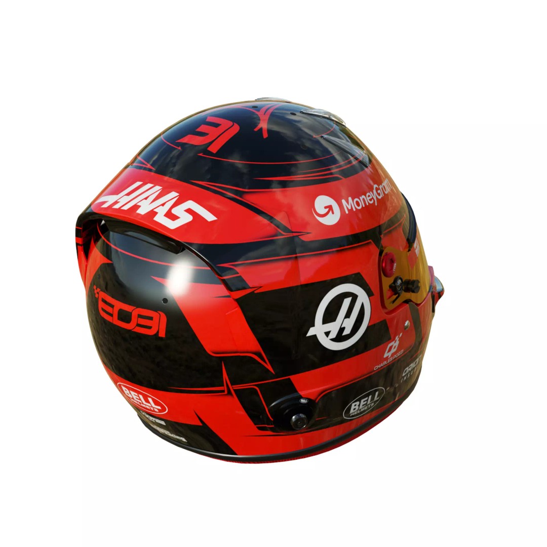 Esteban Ocon Helmet 3D Model – High Detail PBR Asset, FBX, Blender - View 13