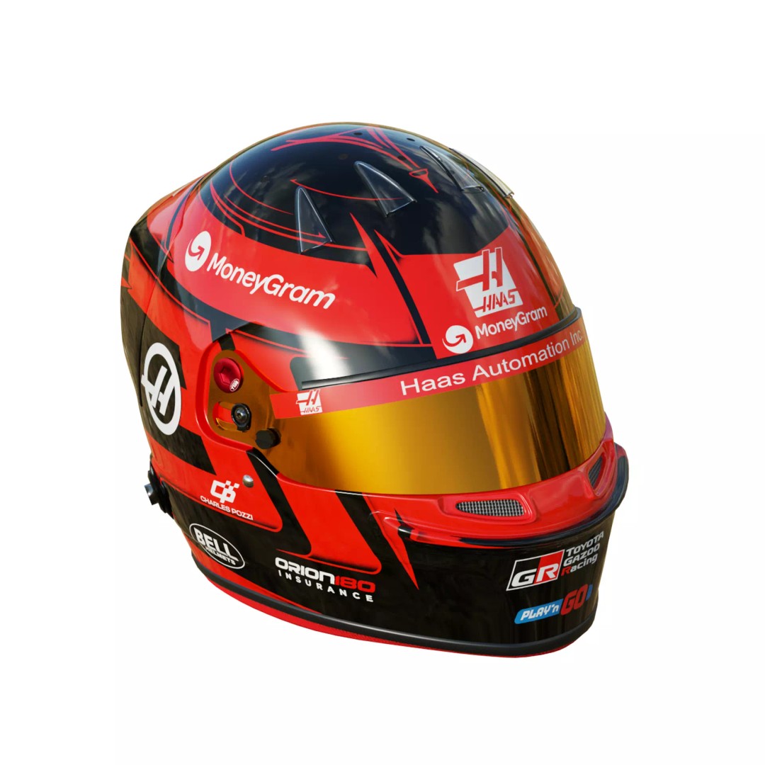 Esteban Ocon Helmet 3D Model – High Detail PBR Asset, FBX, Blender - View 14