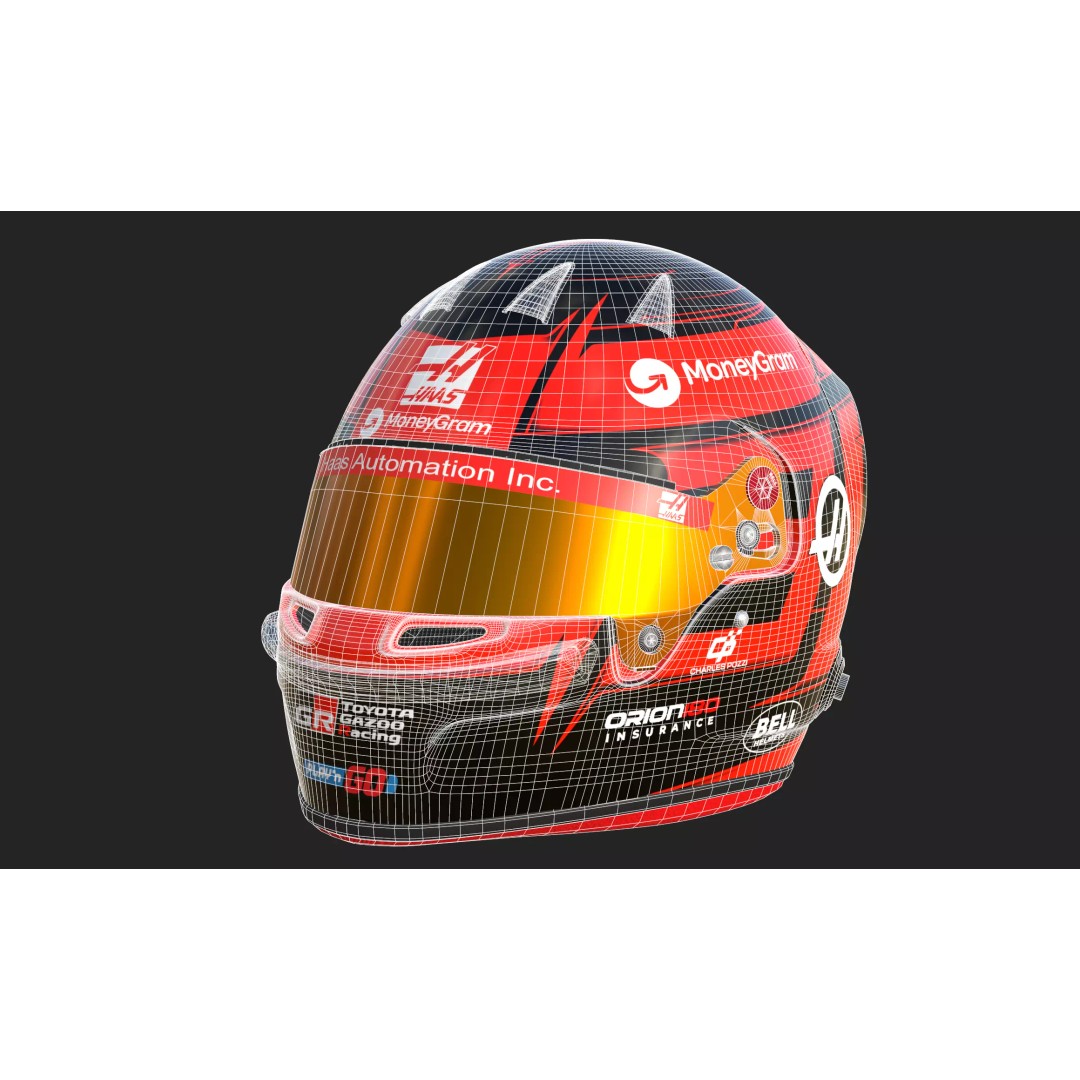 Esteban Ocon Helmet 3D Model – High Detail PBR Asset, FBX, Blender - View 16