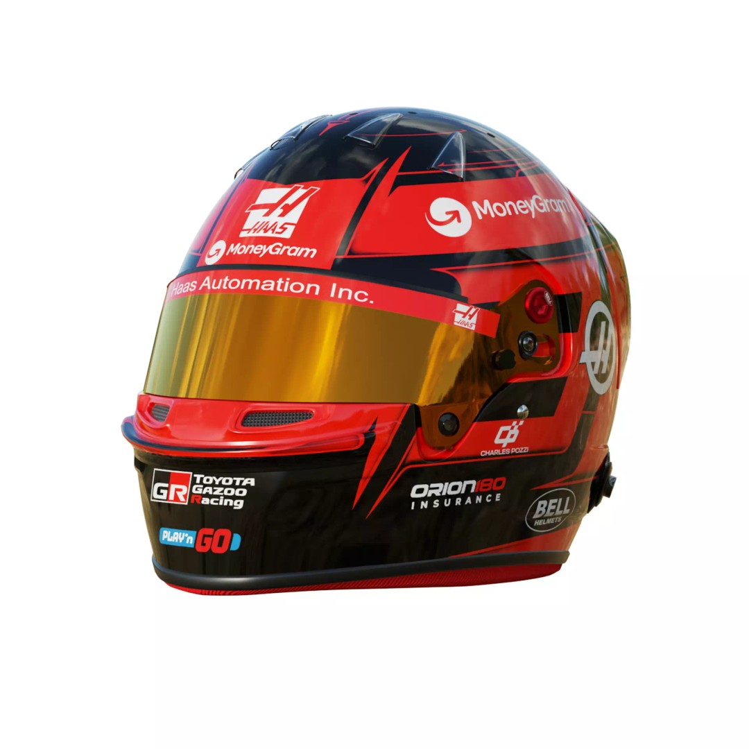 Esteban Ocon Helmet 3D Model – High Detail PBR Asset, FBX, Blender - View 3