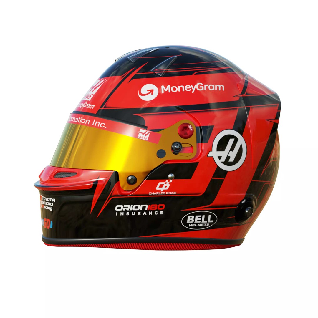 Esteban Ocon Helmet 3D Model – High Detail PBR Asset, FBX, Blender - View 4