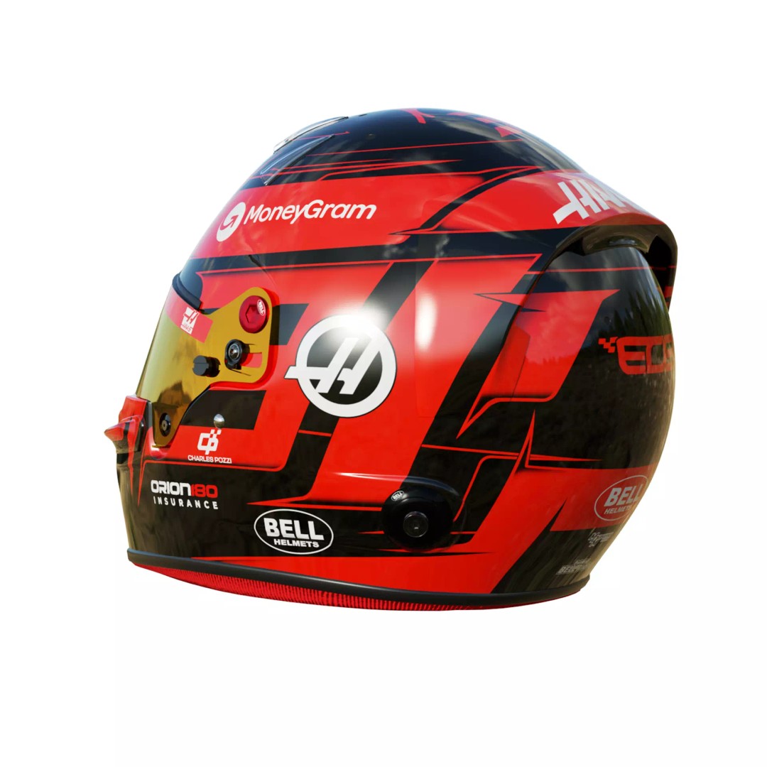 Esteban Ocon Helmet 3D Model – High Detail PBR Asset, FBX, Blender - View 5