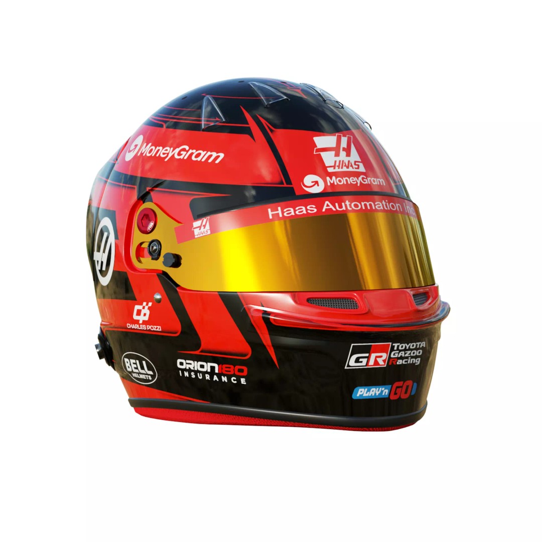Esteban Ocon Helmet 3D Model – High Detail PBR Asset, FBX, Blender - View 9