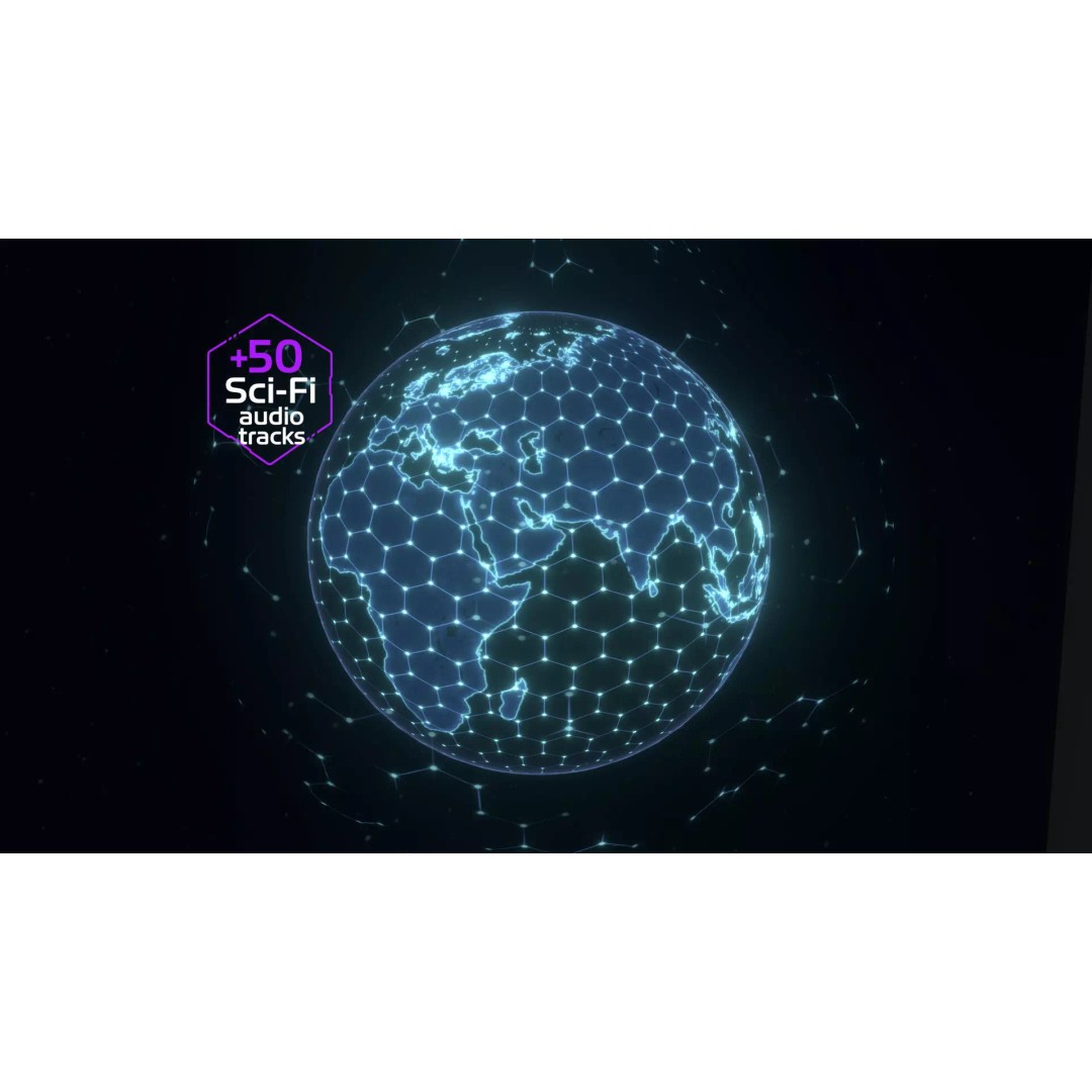 Animated Hologram Earth 3D Model – Low Poly Sci-Fi Asset, FBX, Music Tracks - View 2