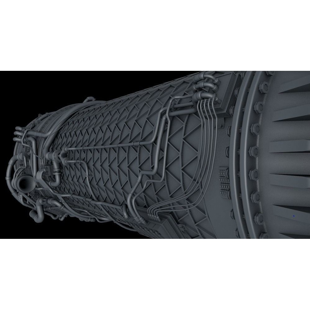 Jet Engine 3D Model – High Poly Aircraft Part, FBX, OBJ - View 12