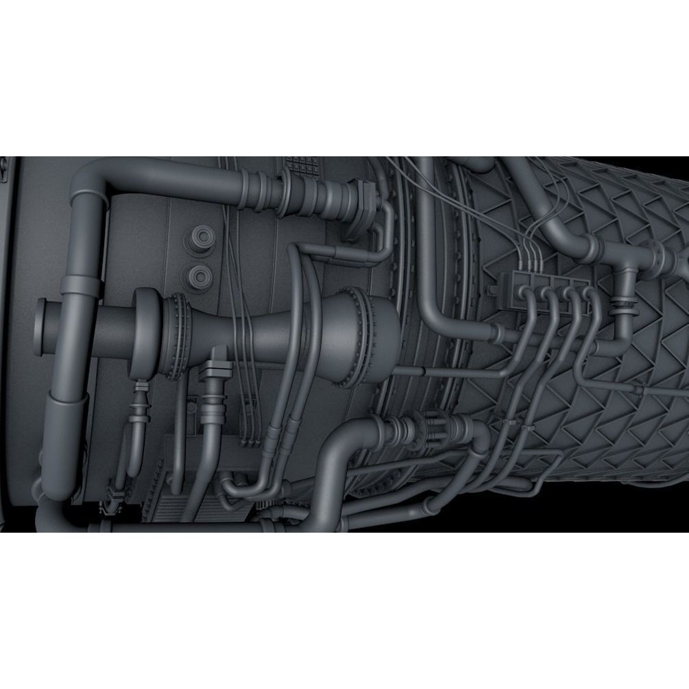 Jet Engine 3D Model – High Poly Aircraft Part, FBX, OBJ - View 13