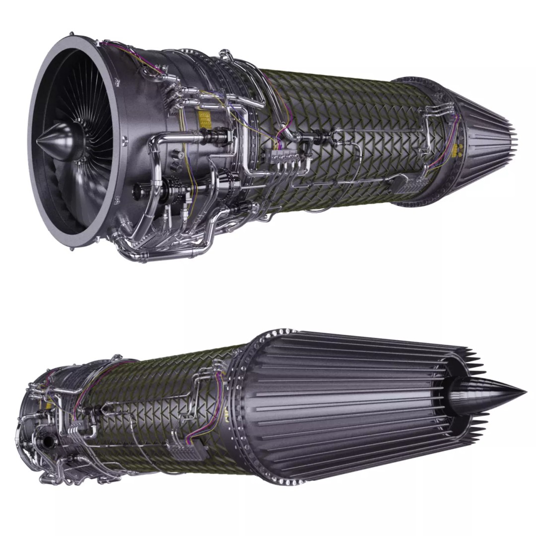 Jet Engine 3D Model – High Poly Aircraft Part, FBX, OBJ - View 2