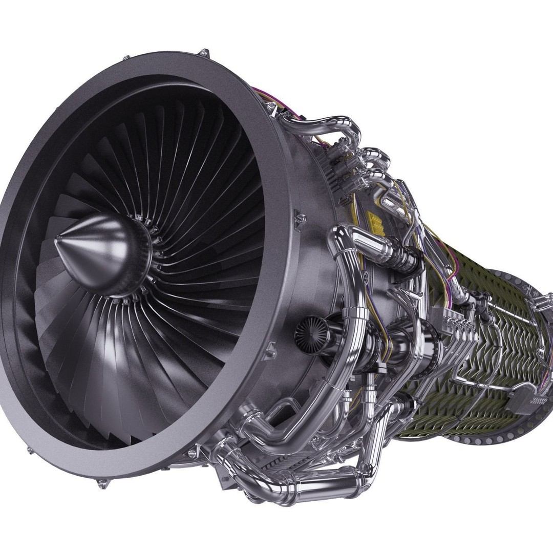 Jet Engine 3D Model – High Poly Aircraft Part, FBX, OBJ - View 3