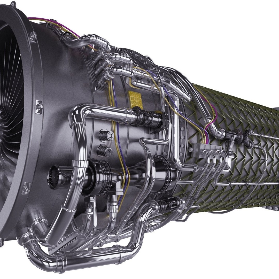 Jet Engine 3D Model – High Poly Aircraft Part, FBX, OBJ - View 4